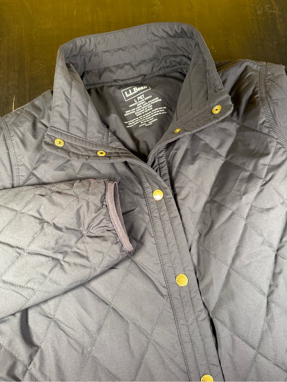 L.L.Bean Women's Cozy Quilted Snap Front Jacket Large Petite